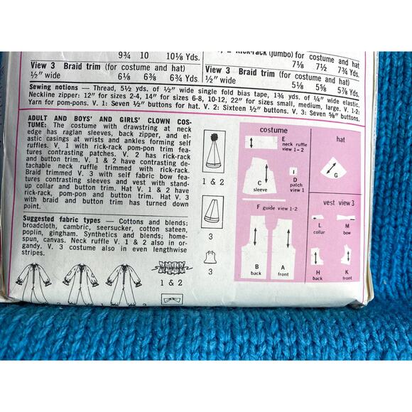 Simplicity 7162 adult clown jester pantomime costume size small 34 - Picture 6 of 6